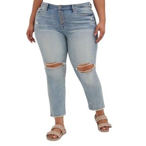 Torrid Stovepipe Straight Classic Denim High-Rise Jean Aviary NWT 22S Short